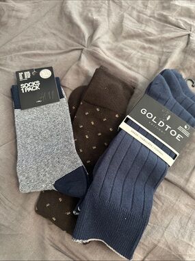 Goldtoe & H&M Men's Dress Sock Pack - Navy, Brown, Gray